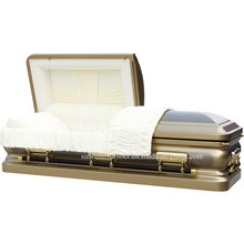 18ga Gloden Brush Steel Casket for Funeral